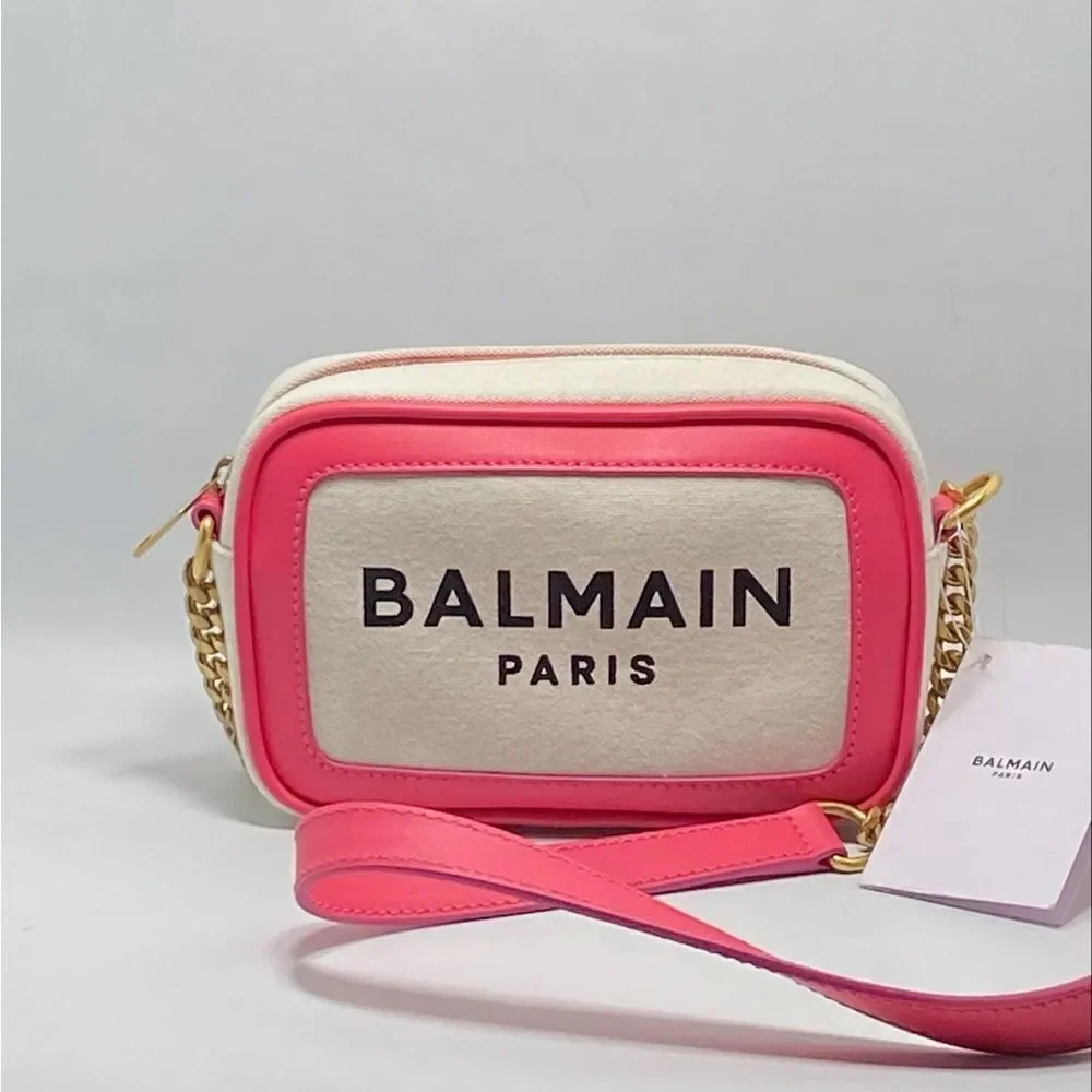 Balmain B-Army 18 Canvas Logo Camera Bag